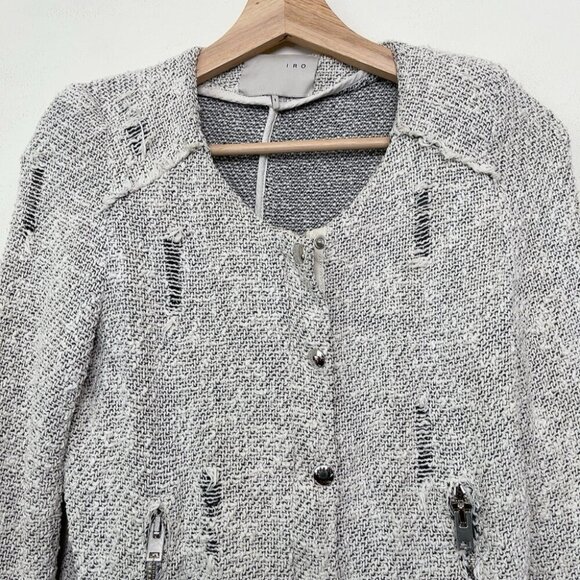 IRO Womens Size 1 Xsmall Agnete Tweed Zip Jacket - Picture 3 of 14